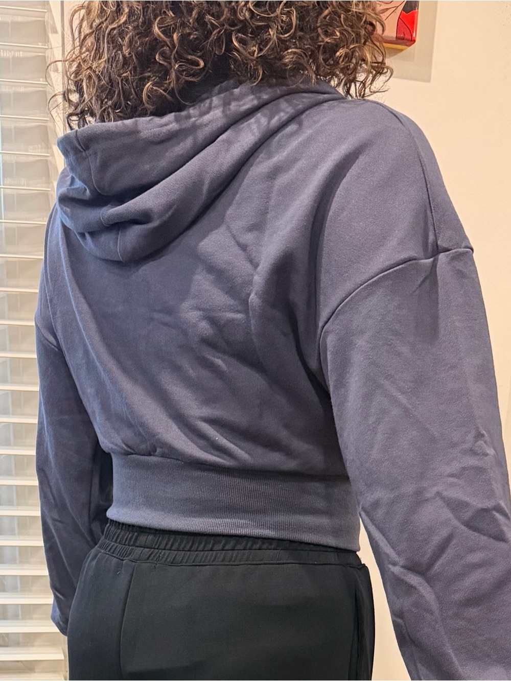 Active USA Cropped Hoodie in Dark Blue